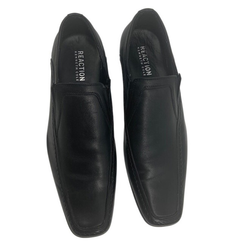 Kenneth Cole Reaction Key Note Loafers Men 12W Black Leather Slip On Dress Shoes